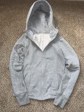 ✨100% AUTHENTIC ALO YOGA LIKE NEW/USED FOUNDATION ZIP HOODIE XS GRAY!!!✨